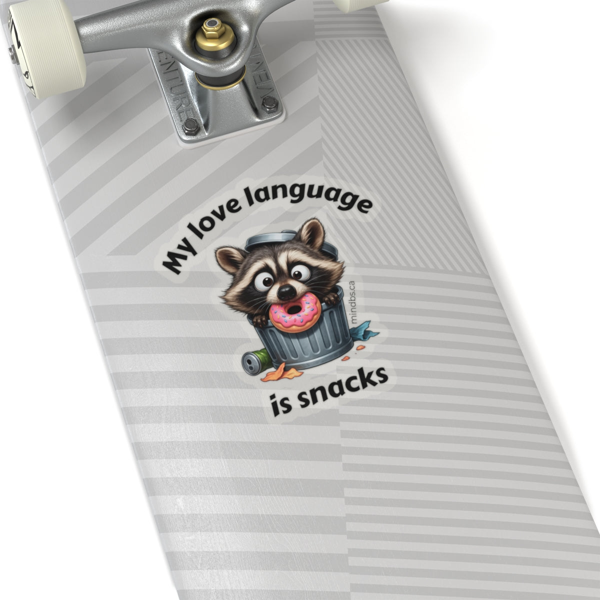 My Love Language is Snacks Raccoon Kiss-Cut Stickers, Cute Animal Stickers for Laptops, Planners, Gifts for Foodies, Fun Decor