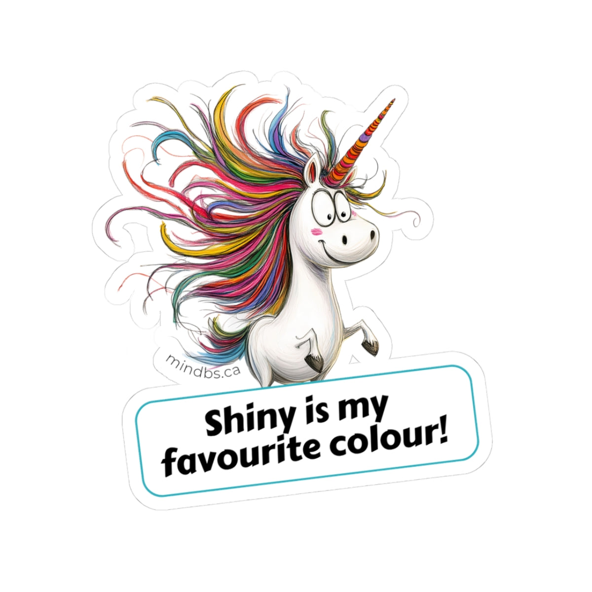 Shiny is my Favourite Colour, Colorful Unicorn Kiss-Cut Stickers, Fun Decoration, Laptop Stickers, Gift for Kids, Party Favors, Shiny is My Favourite Colour!