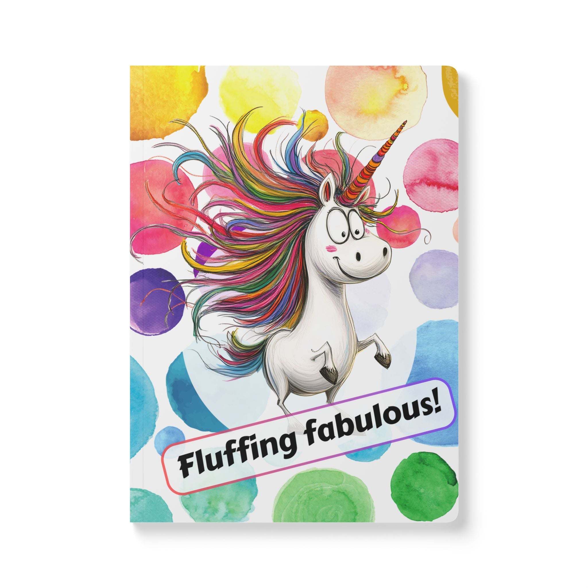 Fluffing Fabulous Unicorn Softcover Journal, Colorful Notebook, Perfect for Gifts, Note-taking, Journaling