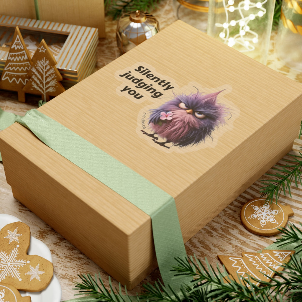 Silently judging you - Whimsical Bird Stickers, Fun Laptop Decals, Quirky Wall Decor, Party Favors, Creative Gift for Kids and Adults