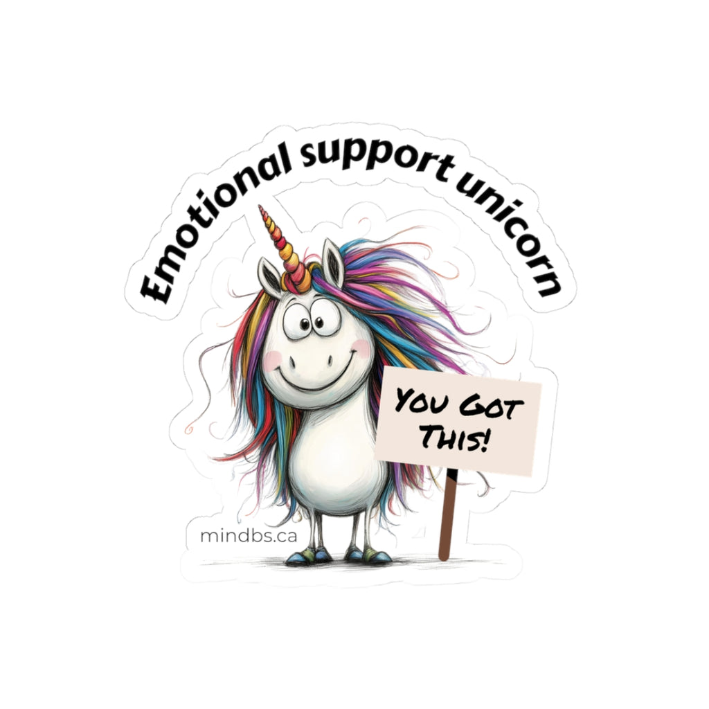 Emotional Support Unicorn Stickers | Cheerful Décor for Laptops, Water Bottles, Planners, Gifts