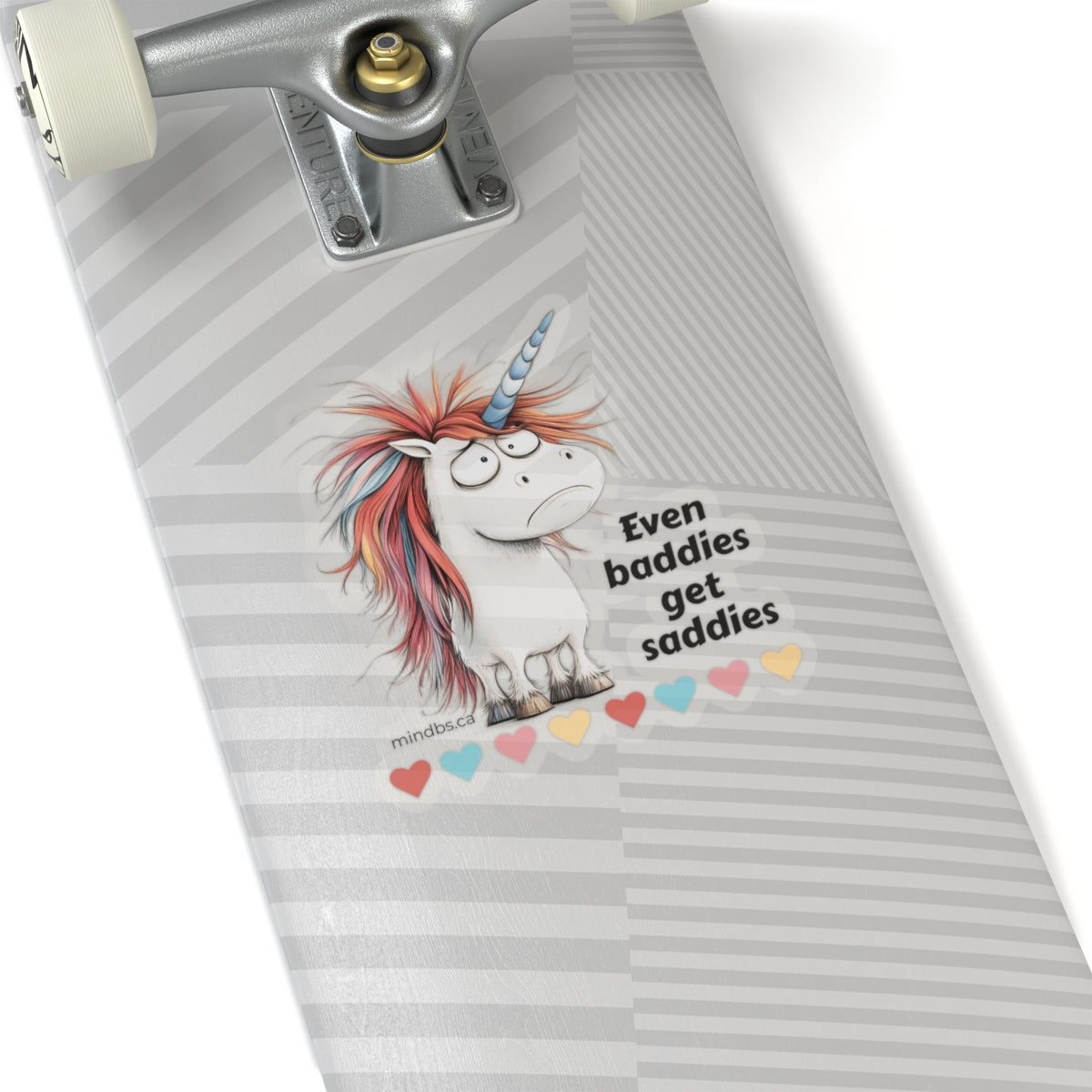Even Baddies get Saddies, Whimsical Unicorn Kiss-Cut Stickers, Fun Laptop Decal, Gift for Kids, Positive Vibes, Party Favors, Sticker Collection