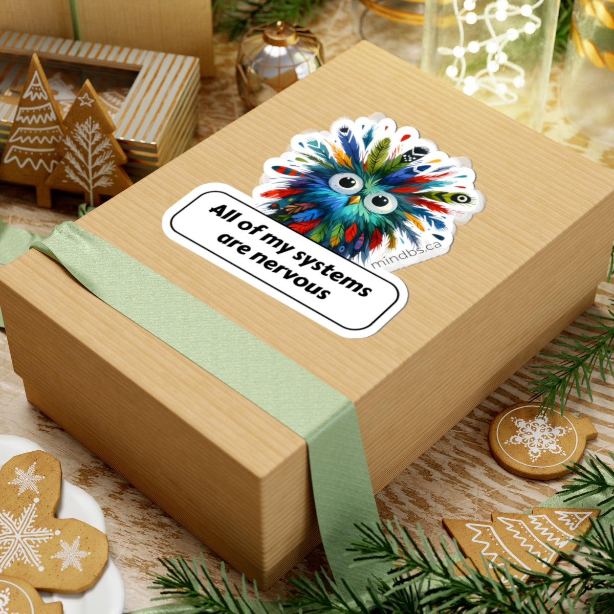 All of my Systems are Nervous Colorful Owl Kiss-Cut Stickers, Fun Decor, Laptop Stickers, Gift for Teens, Journaling Supplies, Cute Sticker Collection