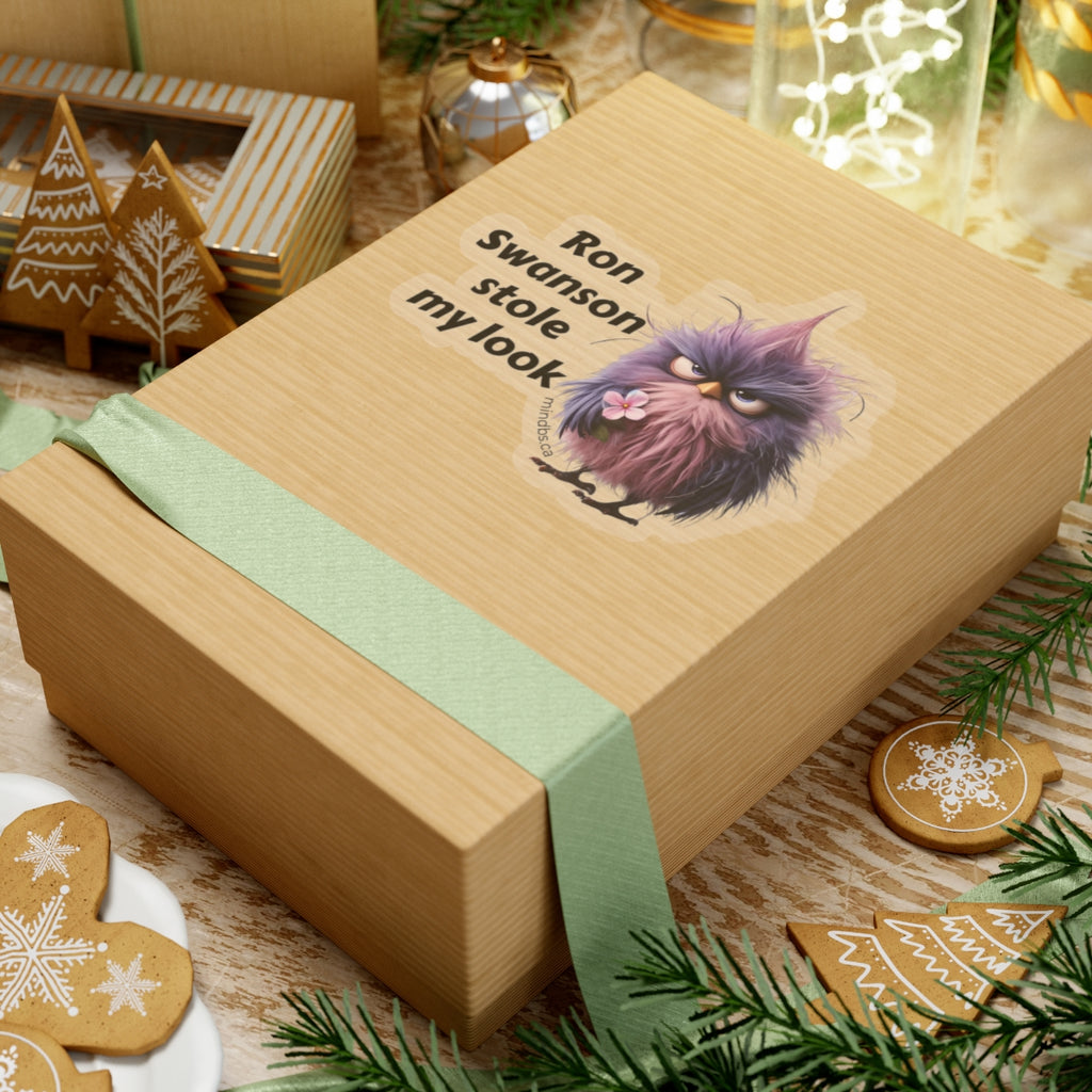 Ron Swanson Stole my Look -  Whimsical Bird Stickers, Fun Laptop Decals, Quirky Wall Decor, Party Favors, Creative Gift for Kids and Adults