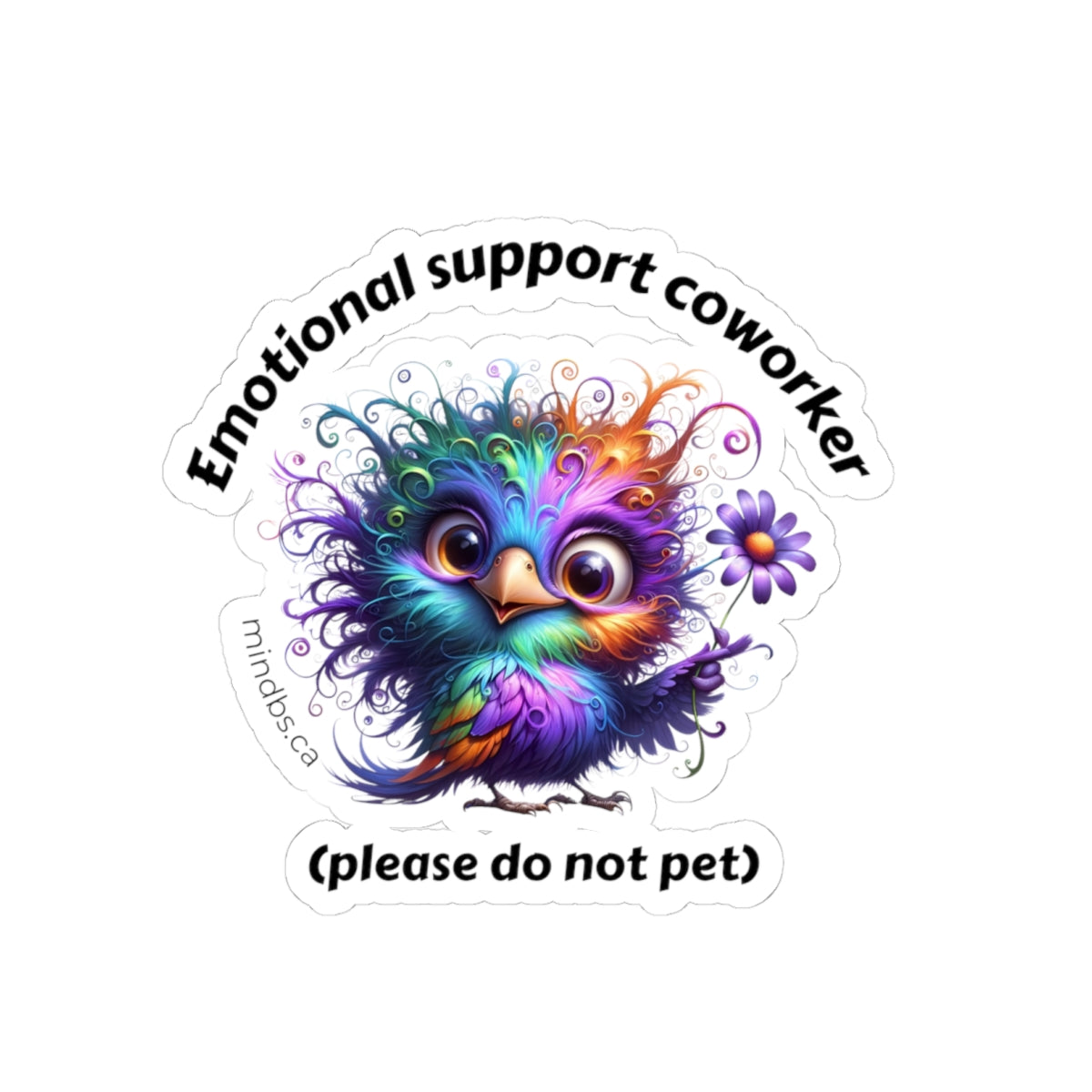 Emotional Support Coworker Stickers, Colorful Owl Laptop Decal, Fun Office Decor, Quirky Gift for Coworkers, Motivational Sticker