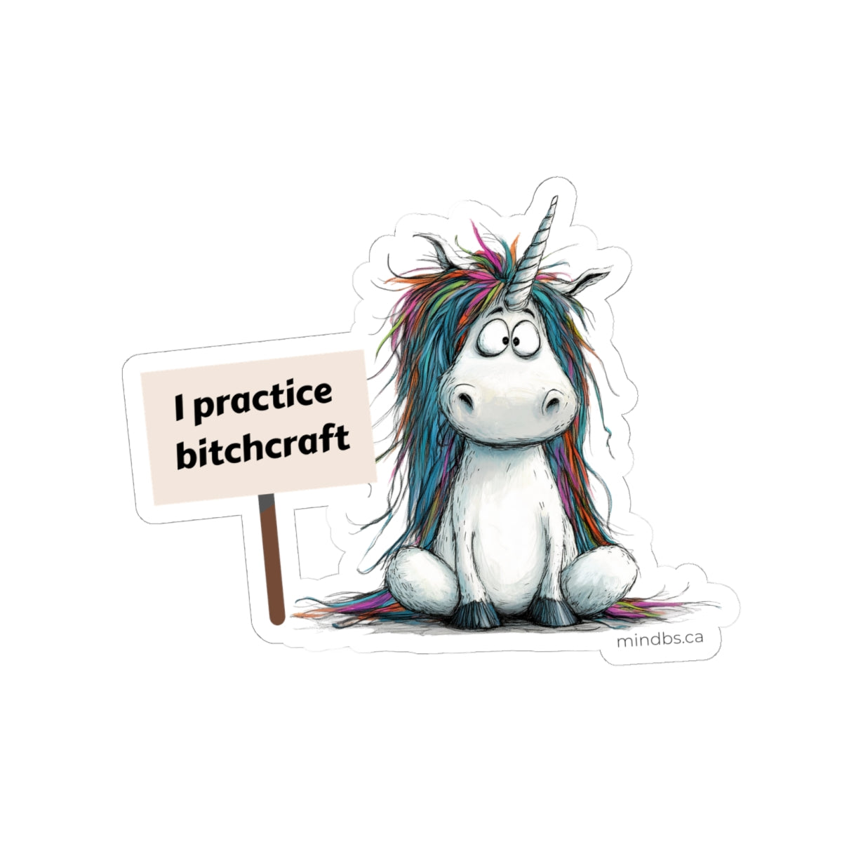 I Practice Bitchcraft, Whimsical Unicorn Kiss-Cut Stickers | Cute Gift, Planner Decor, Laptop Stickers, Craft Supplies, Party Favors