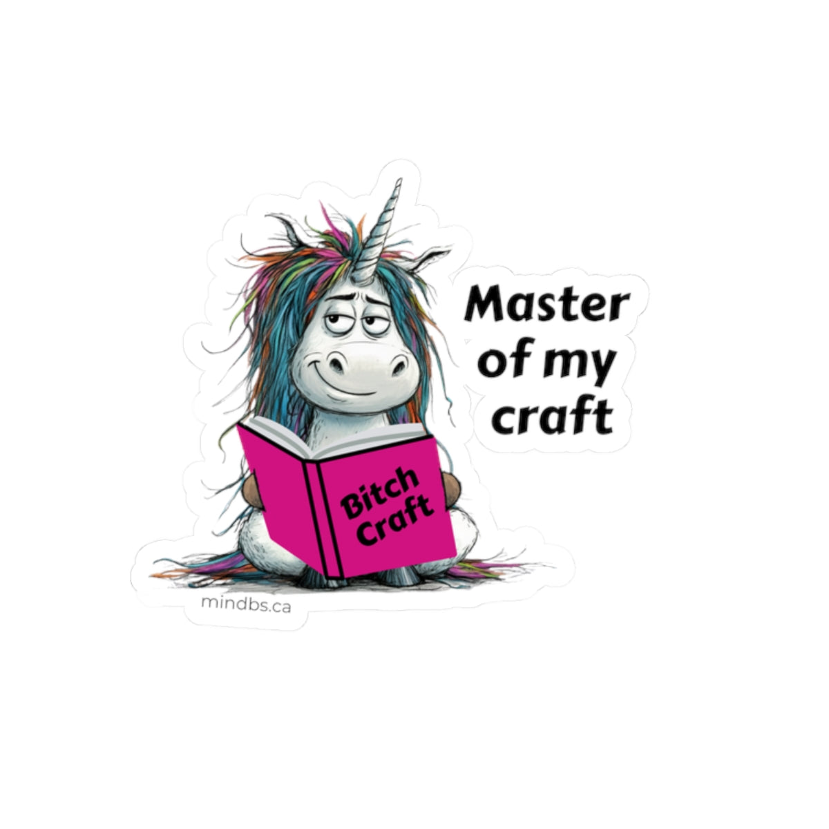 Bitch craft, Funny Colorful Unicorn Laptop Decal, Quirky Gift for Friends, Motivational Sticker