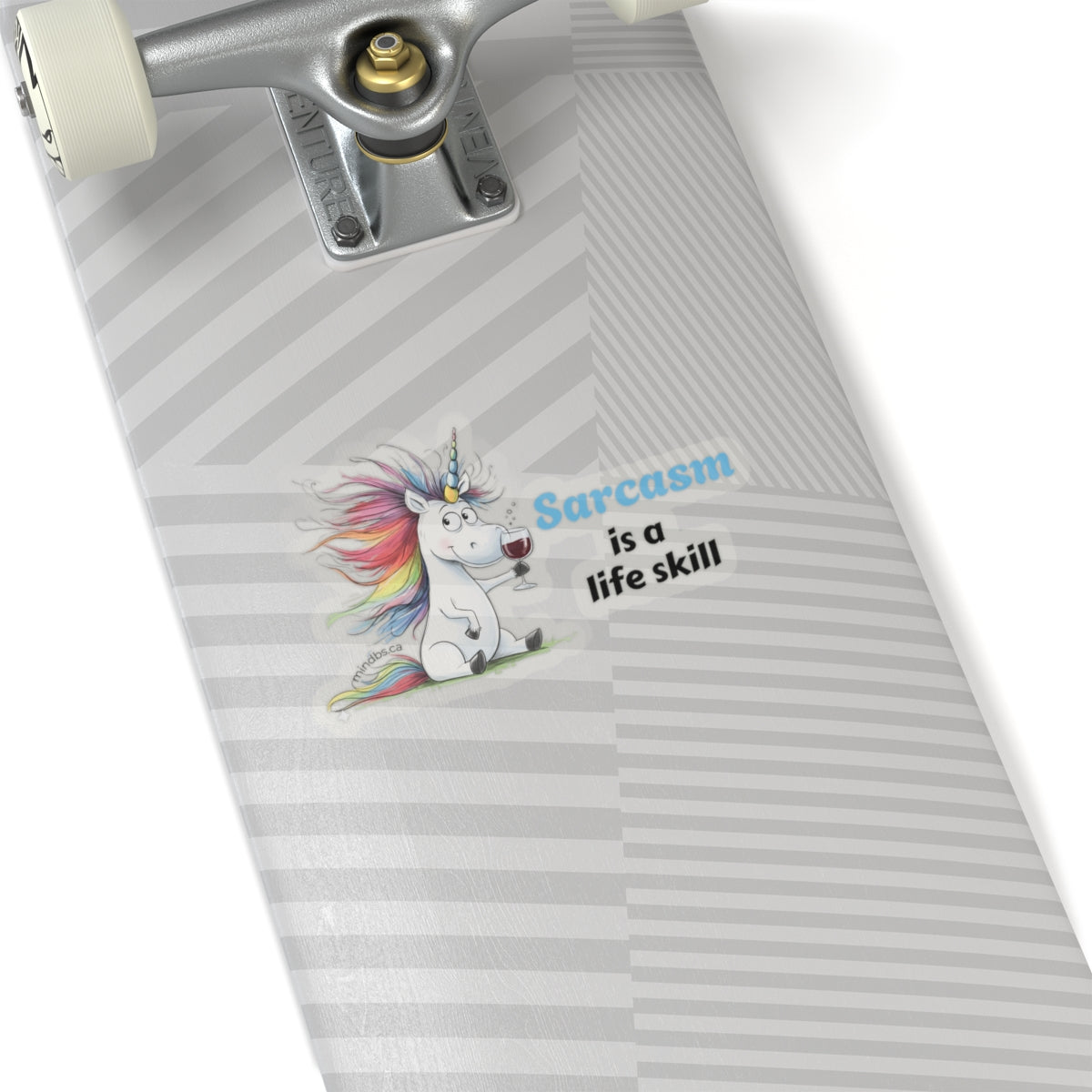 Sarcasm is a Life Skill, Colorful Unicorn Laptop Decal, Quirky Gift for Friends, Motivational Sticker