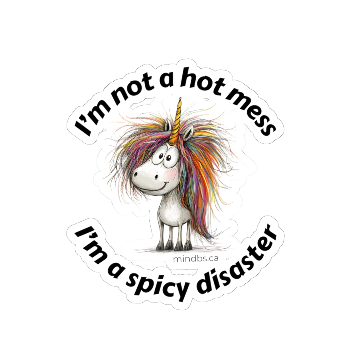 I'm not a Hot Mess I'm a Spicy Disaster, Whimsical Unicorn Kiss-Cut Stickers, Fun Desk Decor, Colorful Laptop Stickers, Unique Gift for Teens, Quirky Humor Stickers, Spicy [...]