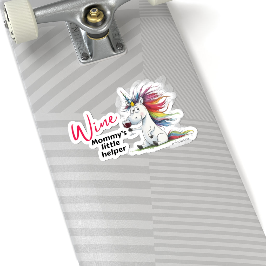 Wine Mommy's little helper Unicorn Kiss-Cut Stickers - Gift for friends