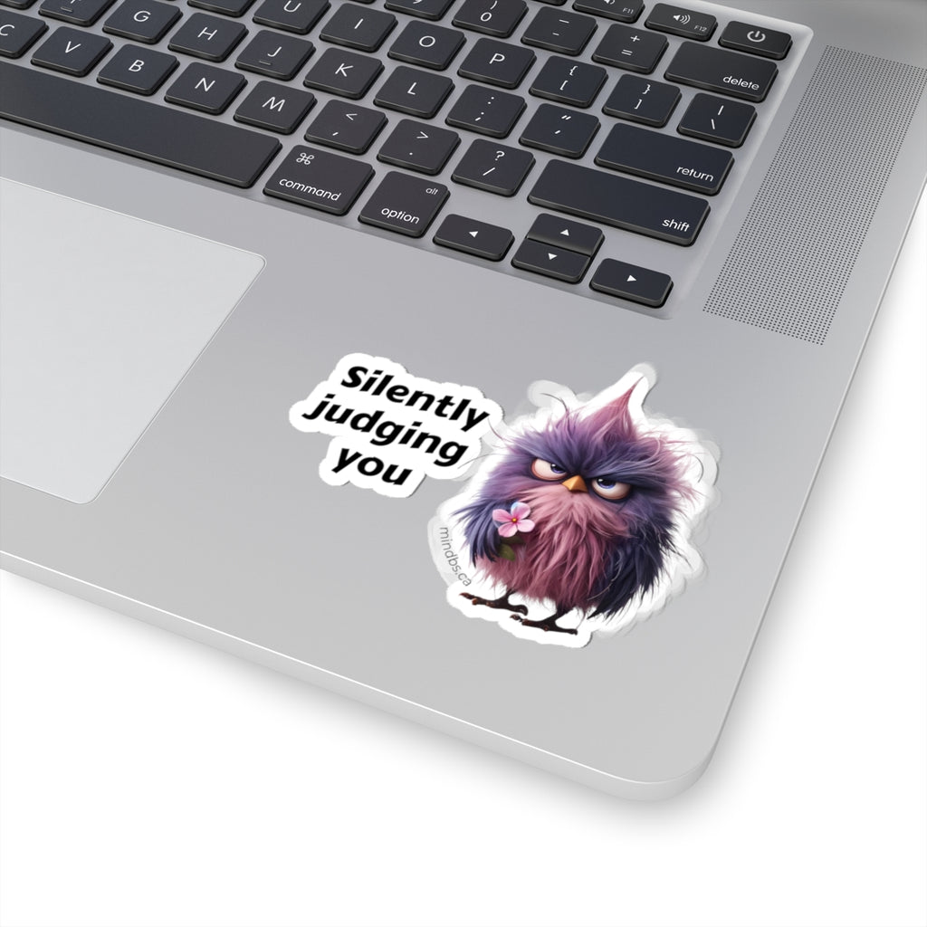 Silently judging you - Whimsical Bird Stickers, Fun Laptop Decals, Quirky Wall Decor, Party Favors, Creative Gift for Kids and Adults