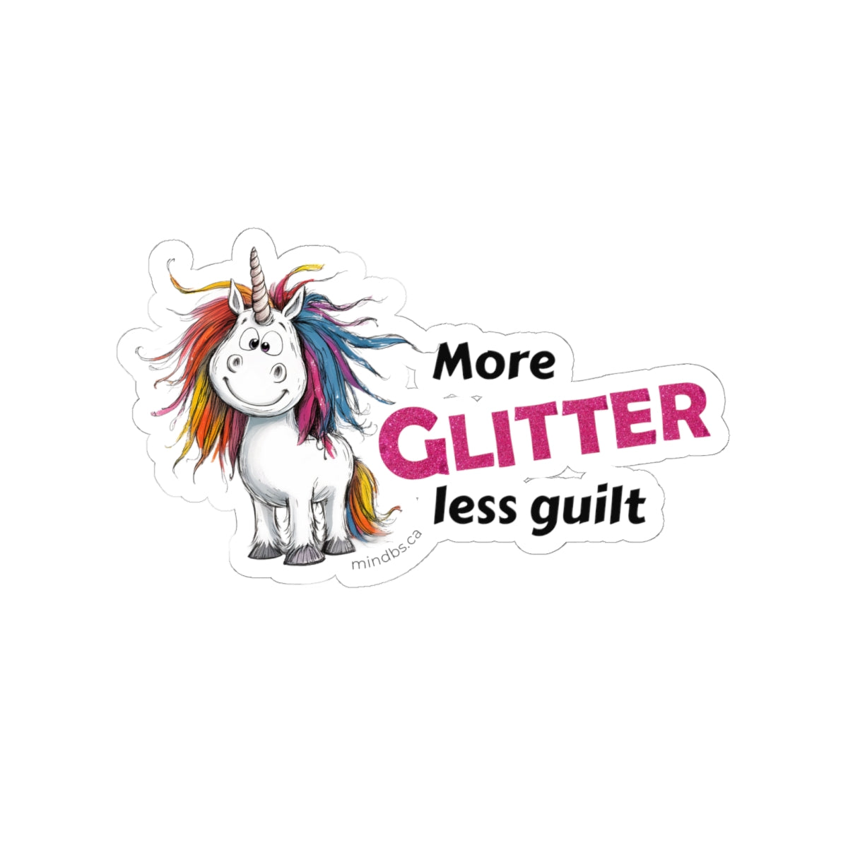 More Glitter Less Guilt, Colorful Unicorn Kiss-Cut Stickers - Fun Décor for Notebooks, Laptops, and Water Bottles, Perfect Gift for Kids and Teens, Unicorn [...]