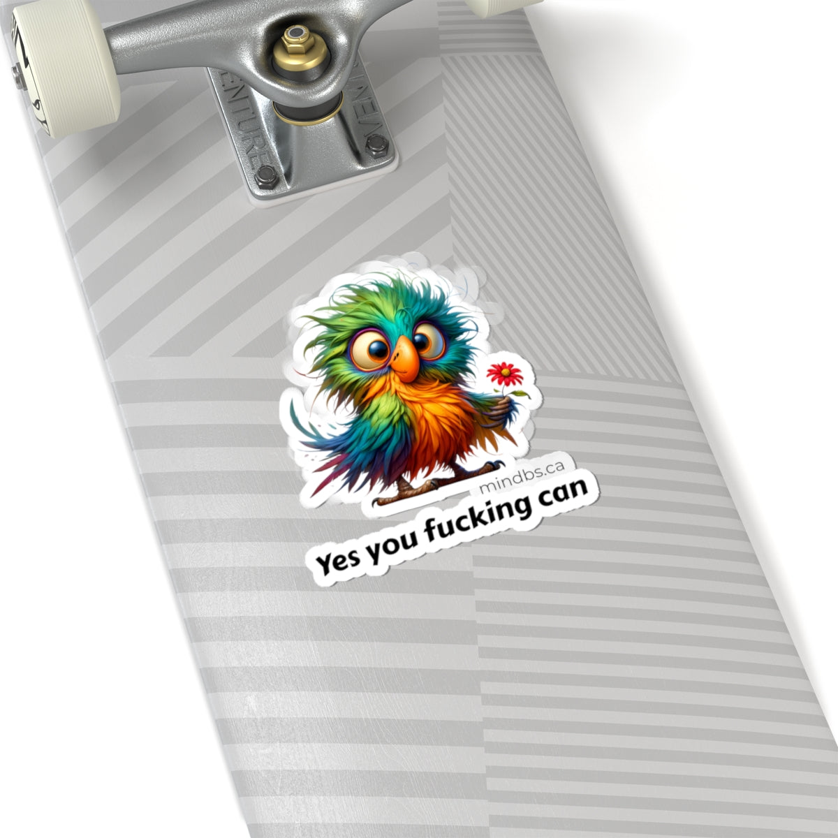 Yes you F*ing Can! Kiss-Cut Stickers with Vibrant Bird Design - Perfect for Laptop, Water Bottle, Phone - Motivational Gift, Fun Decor, Cute Art