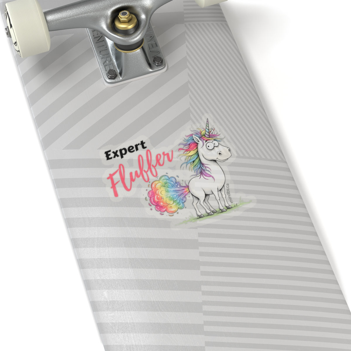 Expert Fluffer, Colorful Unicorn Laptop Decal, Quirky Gift for Friends, Motivational Sticker