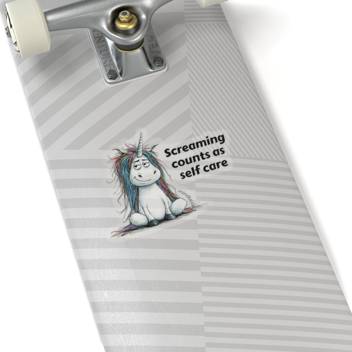 Screaming counts as self care, Funny Colorful Unicorn Laptop Decal, Quirky Gift for Friends, Motivational Sticker