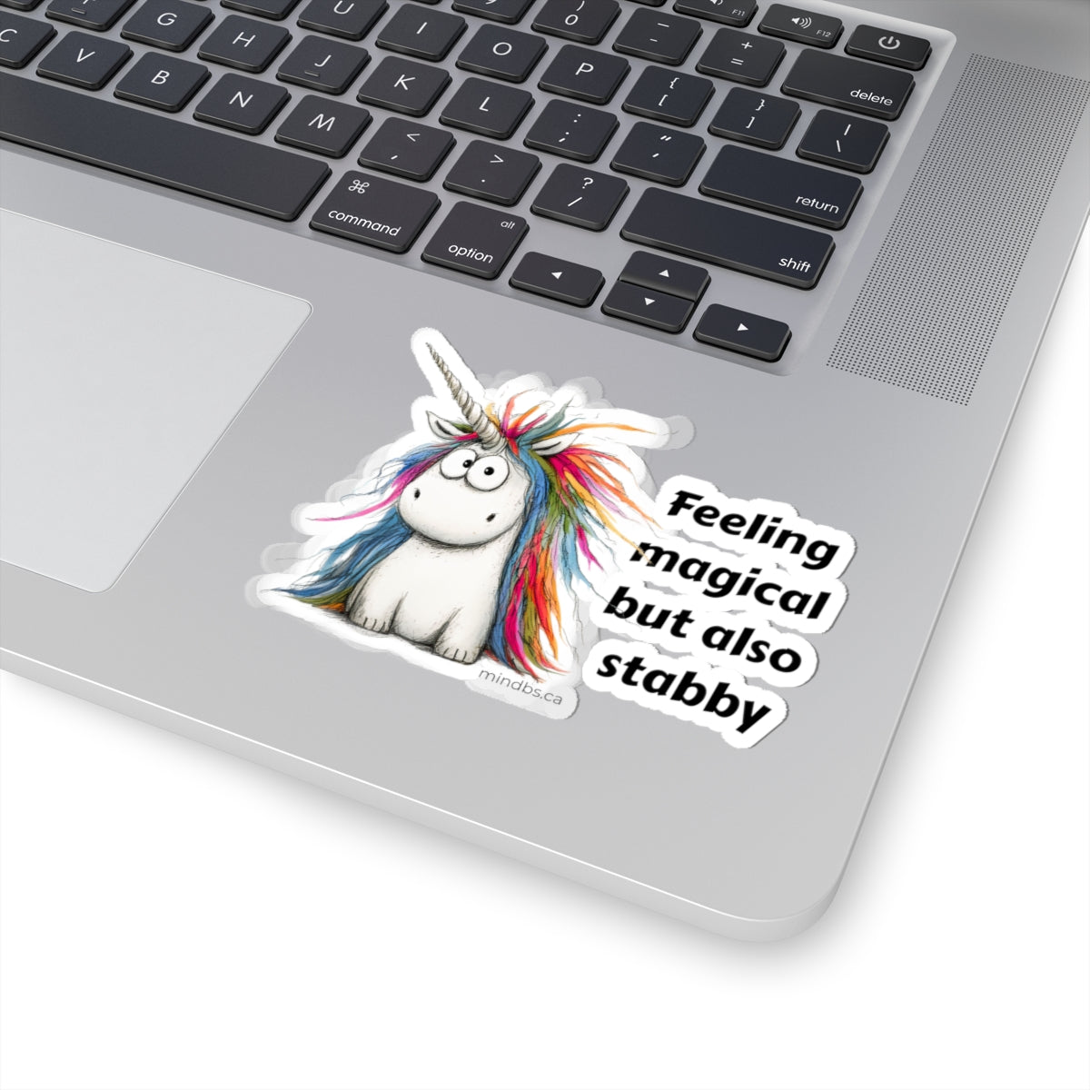 Feeling Magical but also Stabby, Whimsical Unicorn Kiss-Cut Stickers - Perfect for Laptops, Journals, Gifts, Party Favors, and Decor