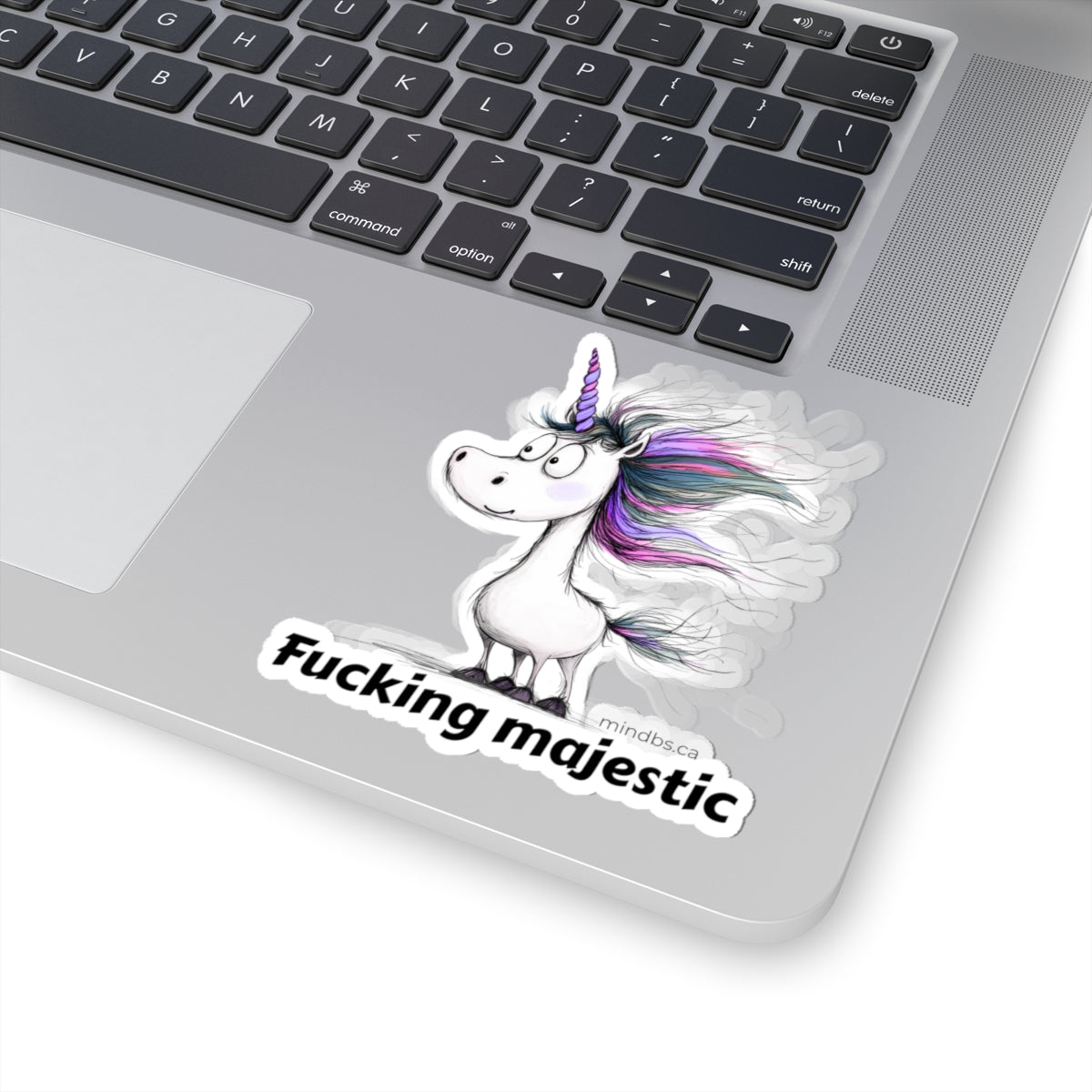 F*ing Majestic. Funny Unicorn Kiss-Cut Stickers, Whimsical Decor, Laptop Accessories, Gifts for Friends, Majestic Accessories