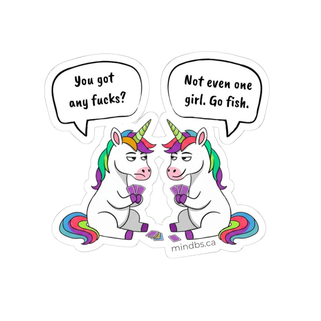 Got any fucks? Whimsical Unicorn Kiss-Cut Stickers, Funny Unicorn Decals, Quirky Laptop Stickers, Sassy Gift for Friends, Playful Home Decor